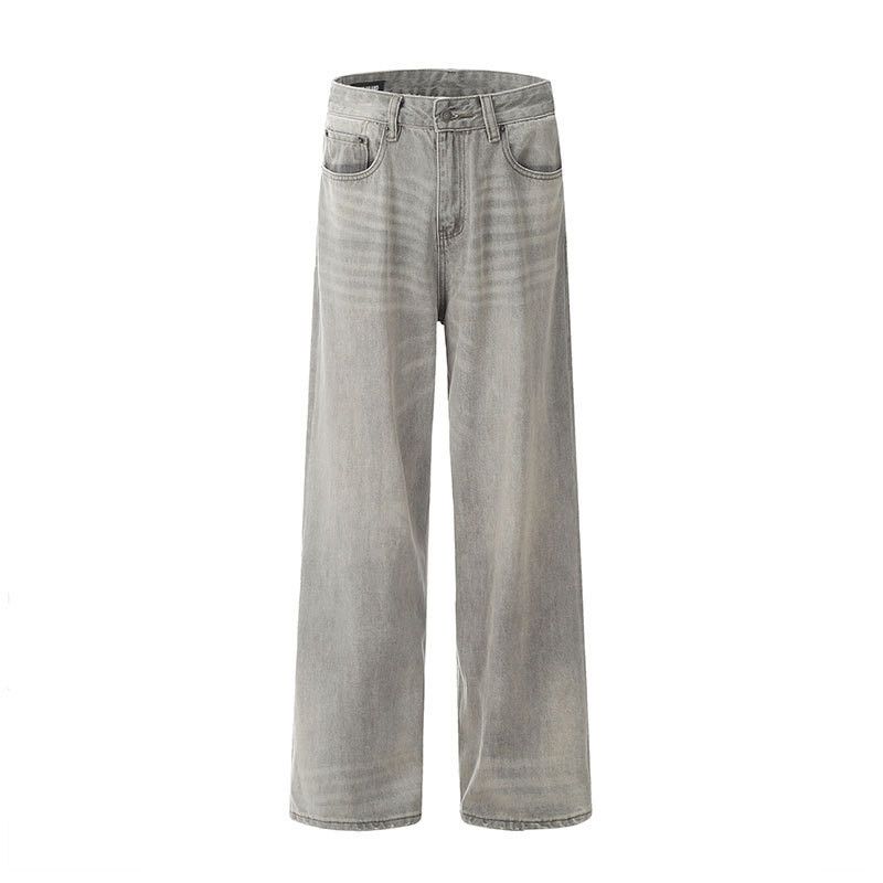 Vintage American retro washed men's gray loose straight leg jeans Size US 32 / EU 48 - 1 Thumbnail