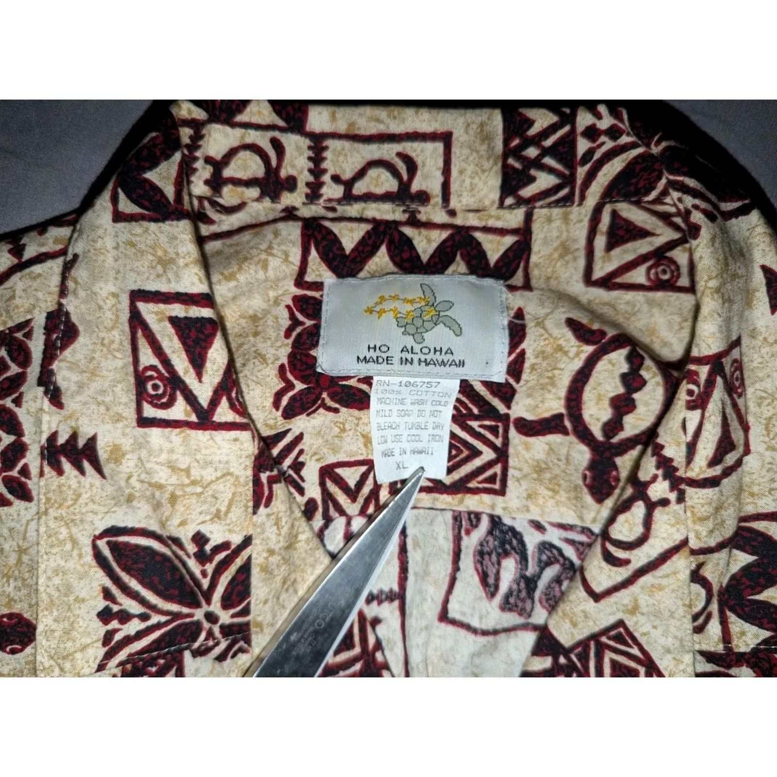 ALOHAS VINTAGE Aloha Hawaiian Shirt Men XL Tan Beige Floral Beach Hawaiian Button-Up Short Sleeve Collared Camp Neckline Cotton Size US XL / EU 56 / 4 - 2 Thumbnail