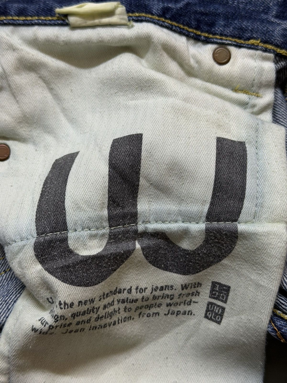 Uniqlo Vintage Y2K Japan Uniqlo Selvedge Faded Whiskers Loose Fits Size US 32 / EU 48 - 7 Thumbnail