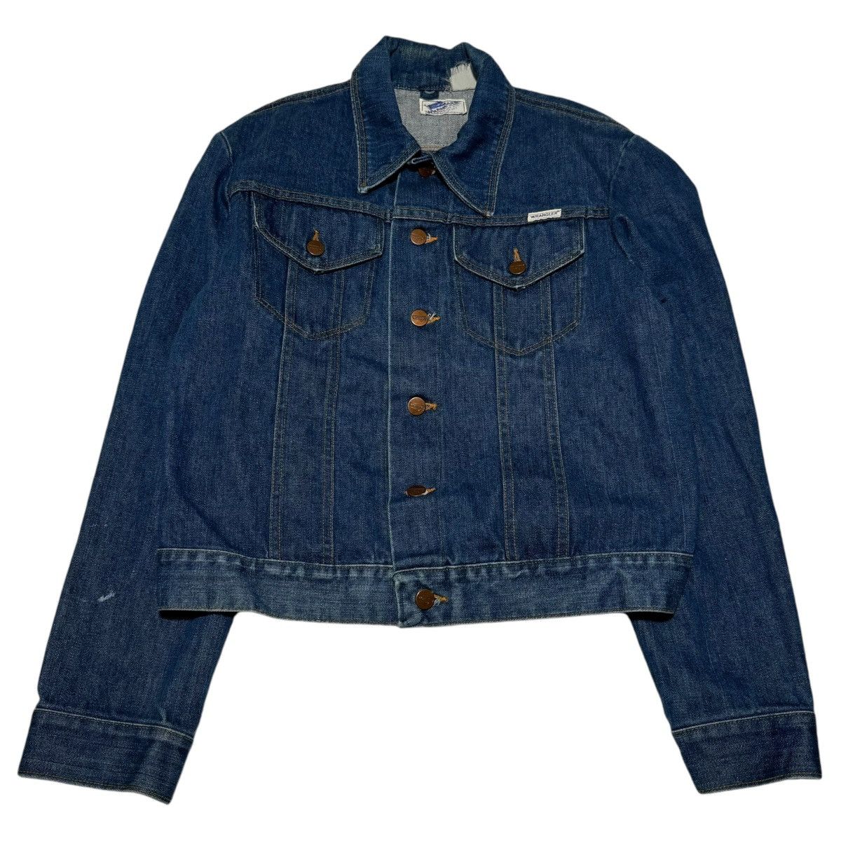 Vintage × Wrangler Vintage 1970s Wrangler Denim Trucker Jean Jacket Men’s Small Size US S / EU 44-46 / 1 - 1 Thumbnail