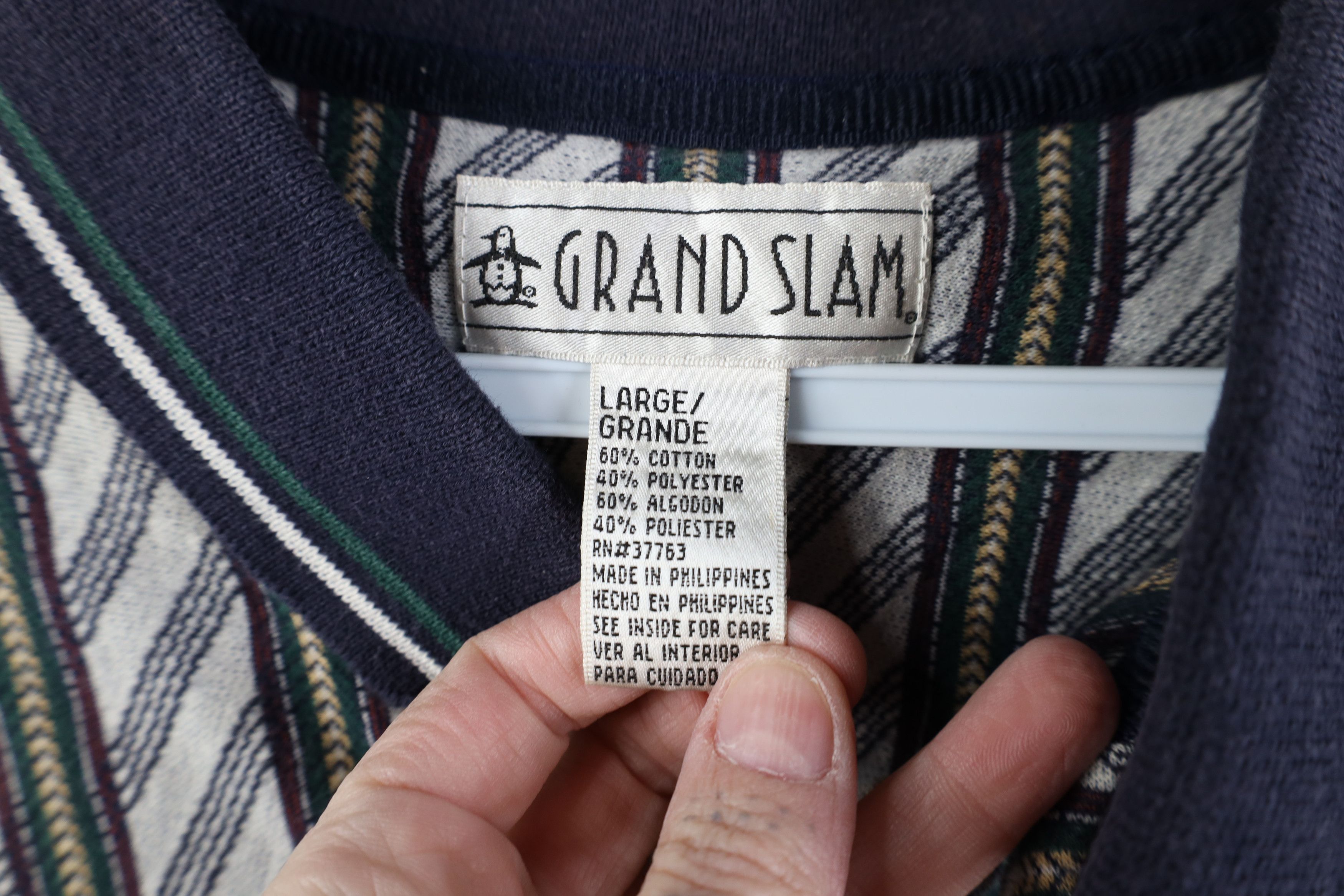 Vintage Vintage 90s Streetwear Striped Knit Collared Golf Polo Size US L / EU 52-54 / 3 - 8 Thumbnail