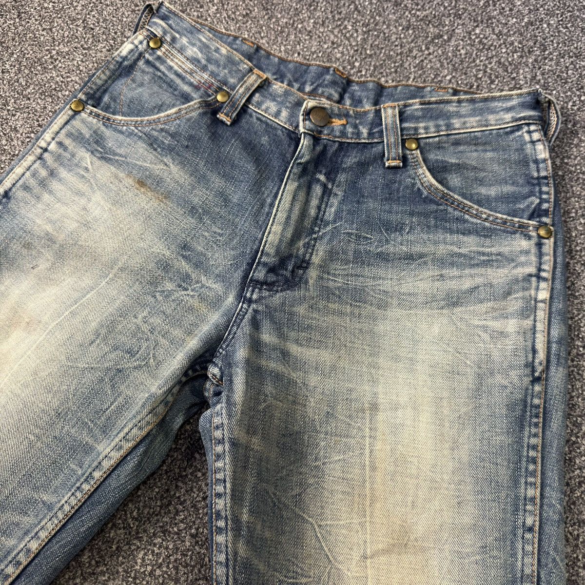 Beauty Beast Vintage 80s Flared Wrangler Distressed Denim Stranger Things Size US 28 / EU 44 - 3 Thumbnail