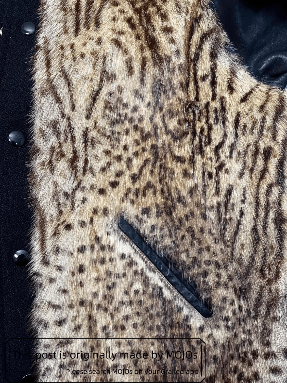 Sz 44 Saint Laurent Paris 14AW Leopard Fur Leather Jacket 03