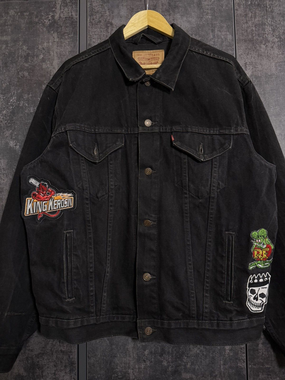 Levi's Vinatge 80s Levis Patched Washed Denim Jacket Acne Hedi Raf Size US L / EU 52-54 / 3 - 8 Thumbnail