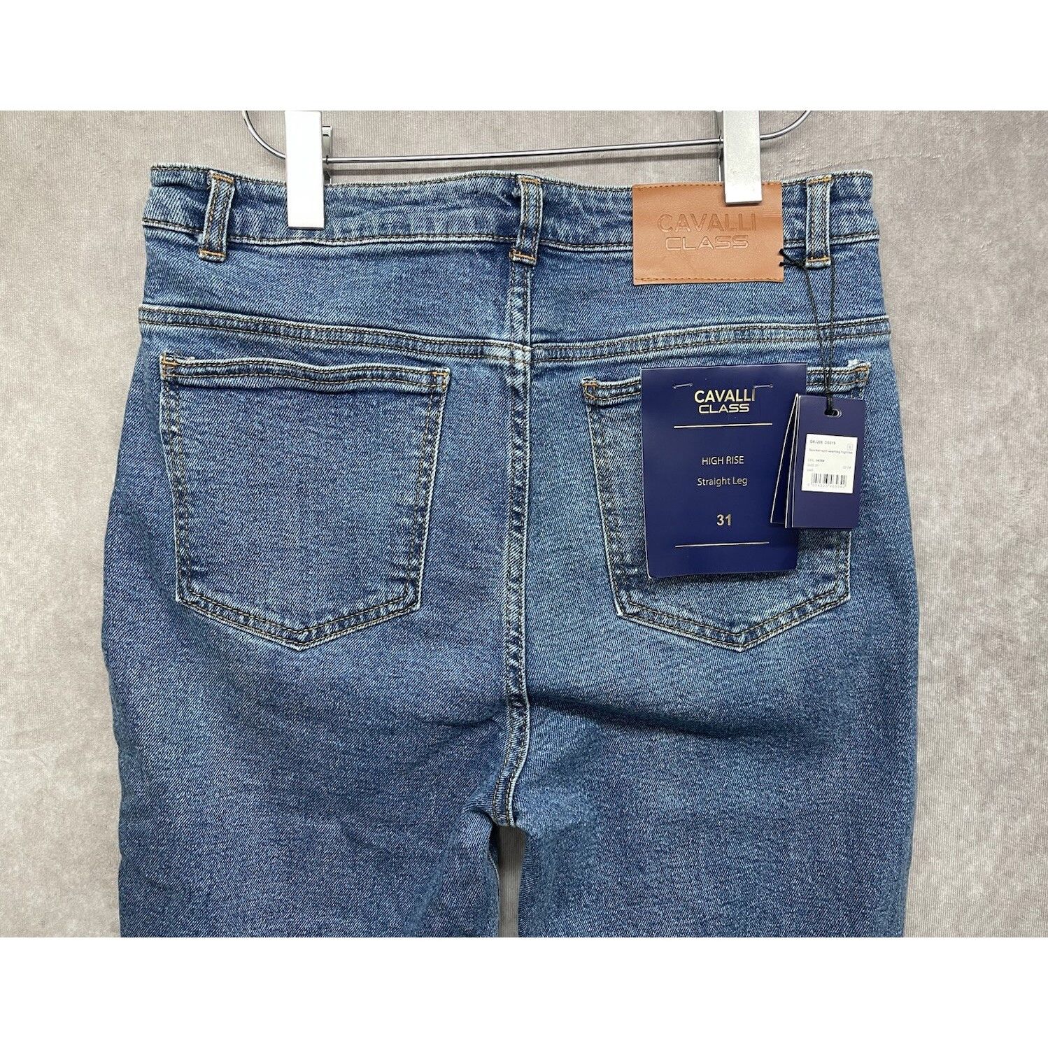 Cavalli Class NWT Cavalli Class Denim Jeans Straight Leg High Rise Blue St Size US 31 - 3 Thumbnail