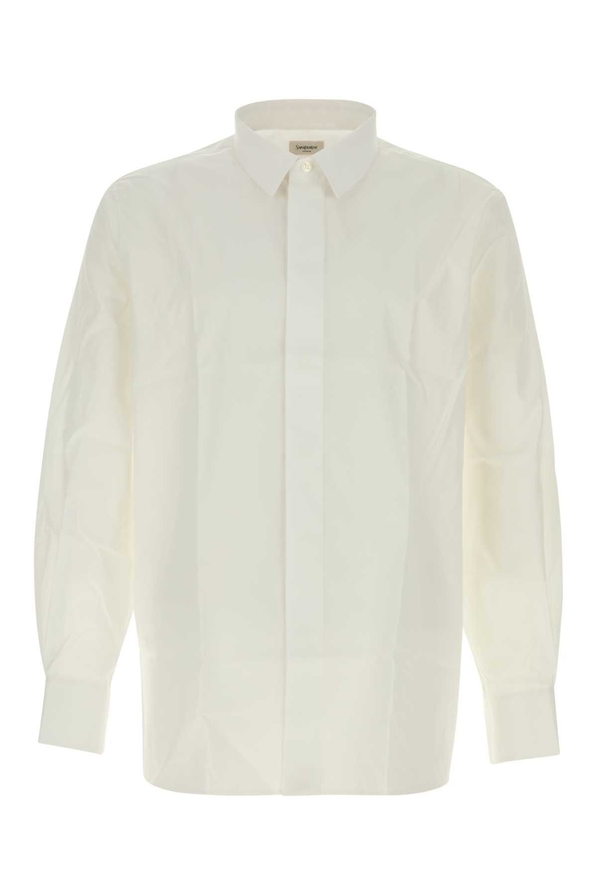 Saint Laurent Paris White Poplin Shirt Size US L / EU 52-54 / 3 - 1 Thumbnail