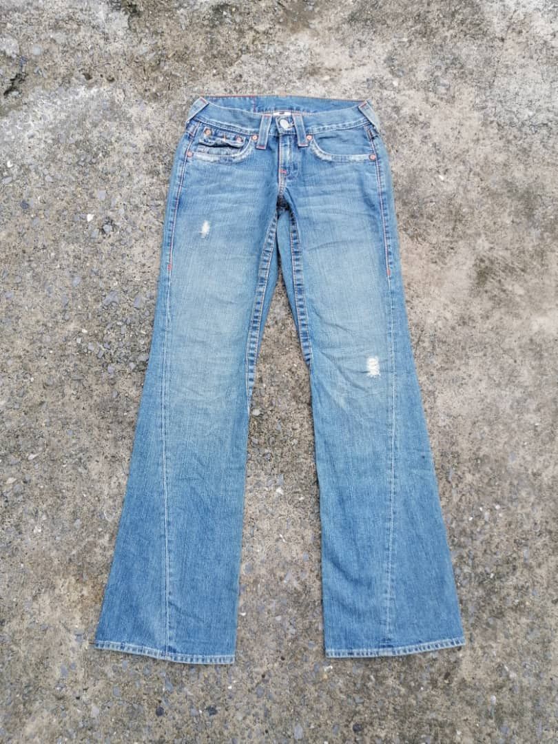 True Religion True Religion Joey Distressed Denim Jeans Size 27" / US 4 / IT 40 - 1 Thumbnail