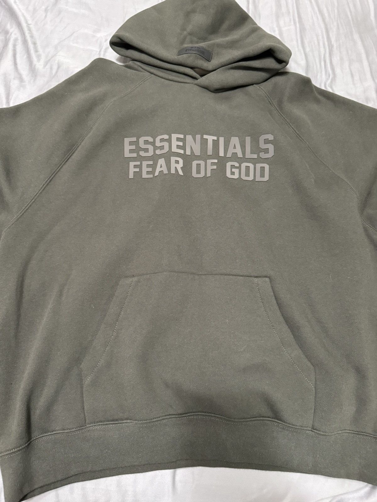 fear of god essentials yellow raglan hoodie
