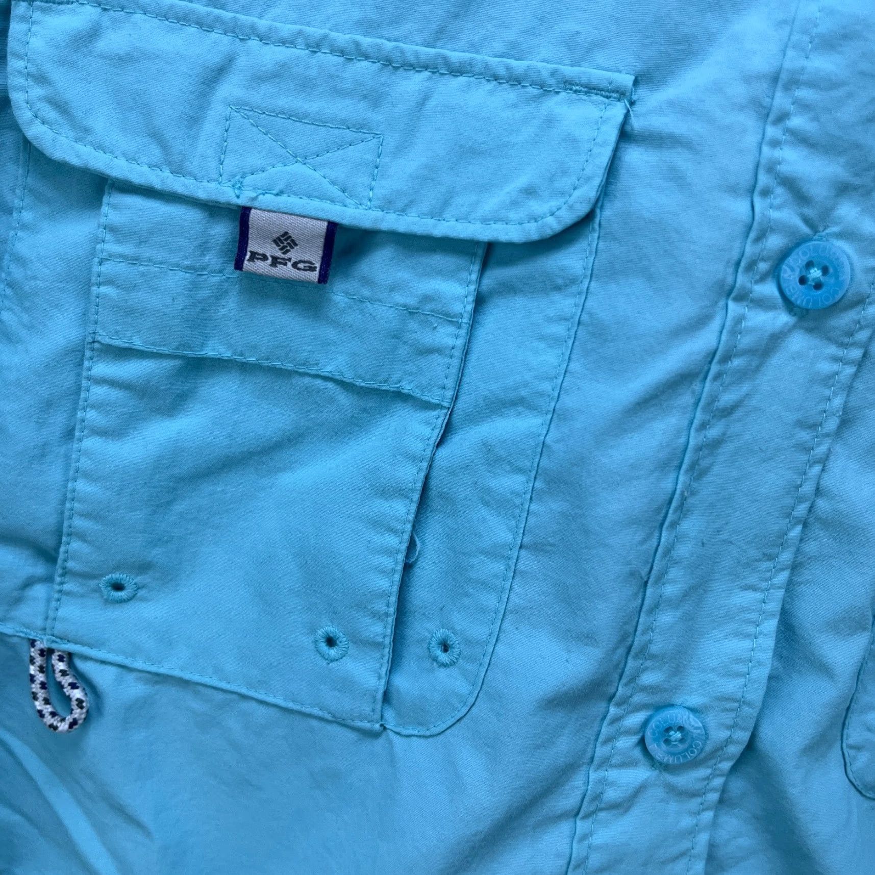 Vintage VINTAGE Columbia PFG Outdoors Button-Up Short Sleeve Shirt M Blue Western Mens Size US M / EU 48-50 / 2 - 6 Thumbnail