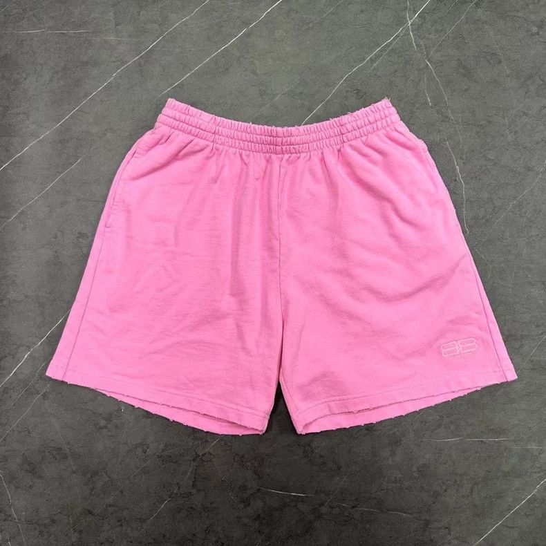 Balenciaga Balenciaga size S Pink double-B embroidered logo shorts Size 24" / US 00 / IT 34 - 1 Thumbnail