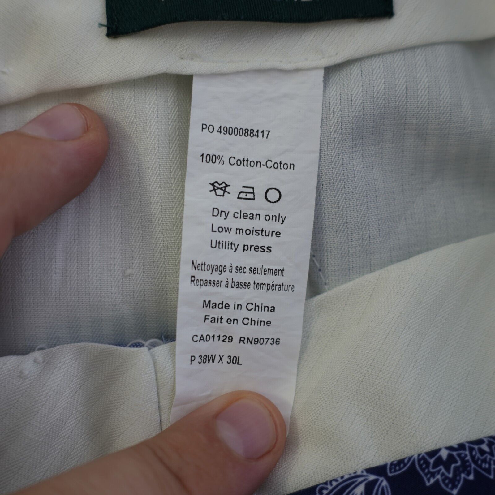 Lauren Ralph Lauren Lauren Ralph Lauren Baby Blue Birdseye Cotton Dress Pants 38 Size 38R - 6 Thumbnail