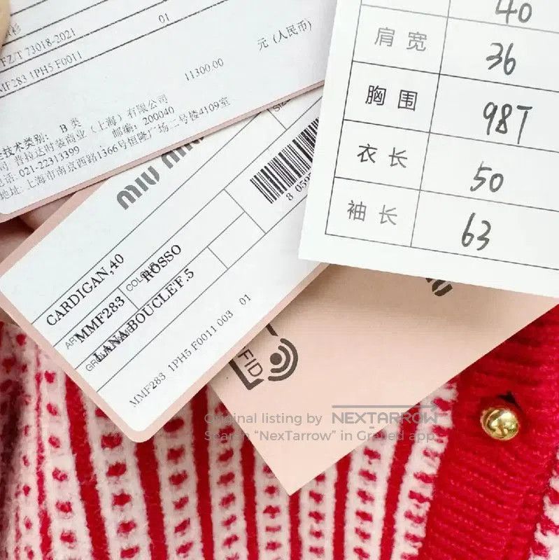 Miu Miu Miu Miu Red Wool Long Sleeve Cardigan . Size S / US 4 / IT 40 - 3 Thumbnail
