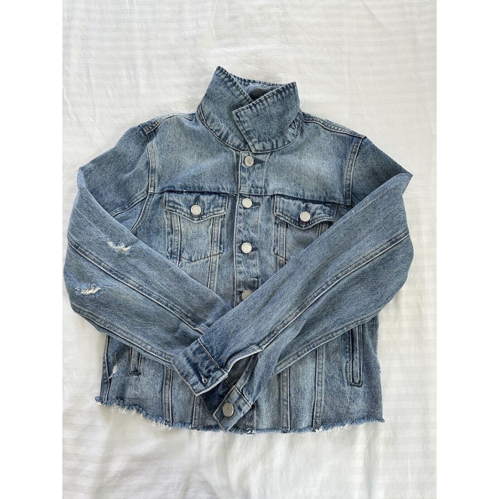 BLANKNYC Blank NYC Blue Denim Jacket Distressed Raw Edge Size M Size M / US 6-8 / IT 42-44 - 15 Thumbnail