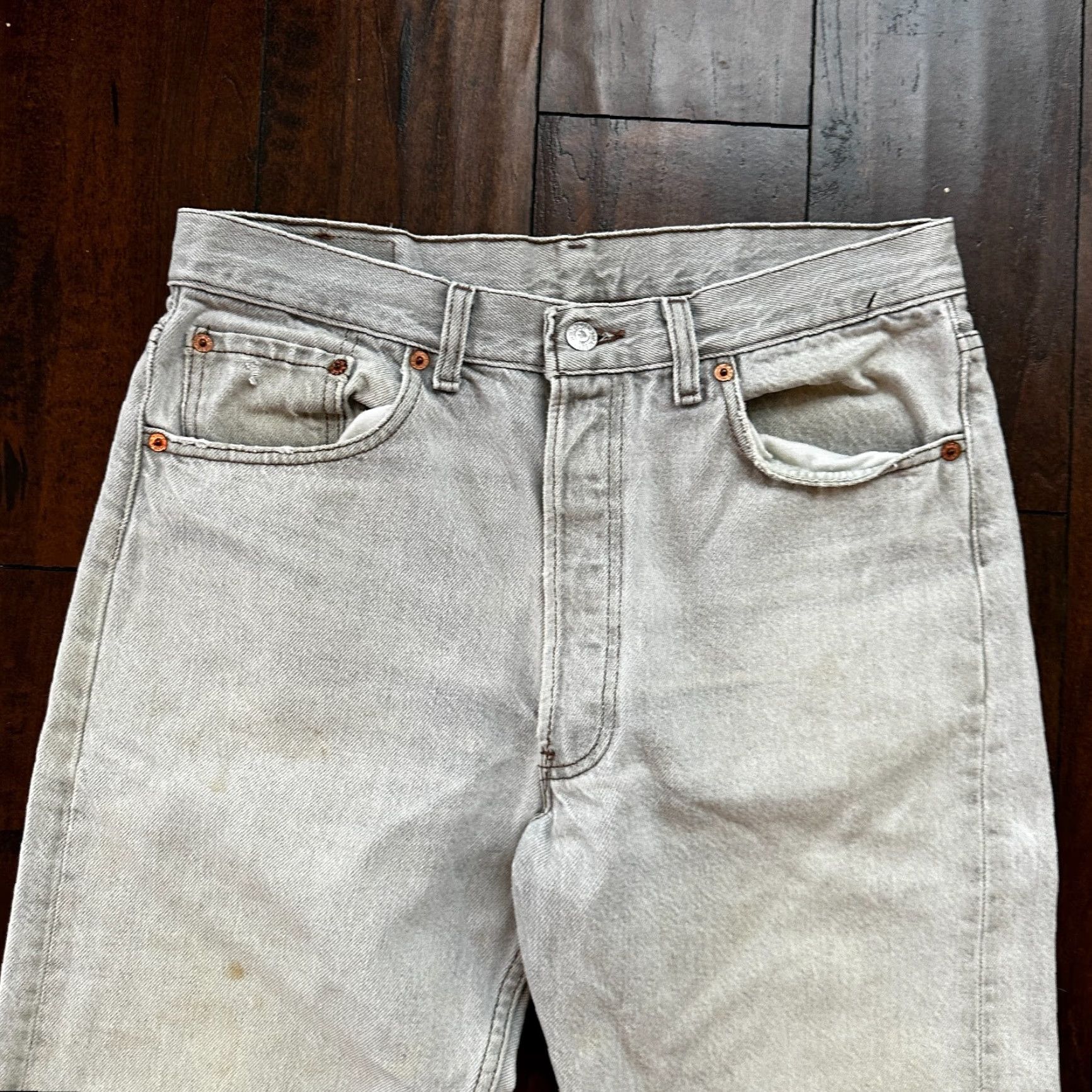 Levi's VTG Levi's 501 Jeans Button Fly 90s 80s Denim Grey 34x30 Men Classic Straight Vintage 501 XX Size US 34 / EU 50 - 2 Thumbnail