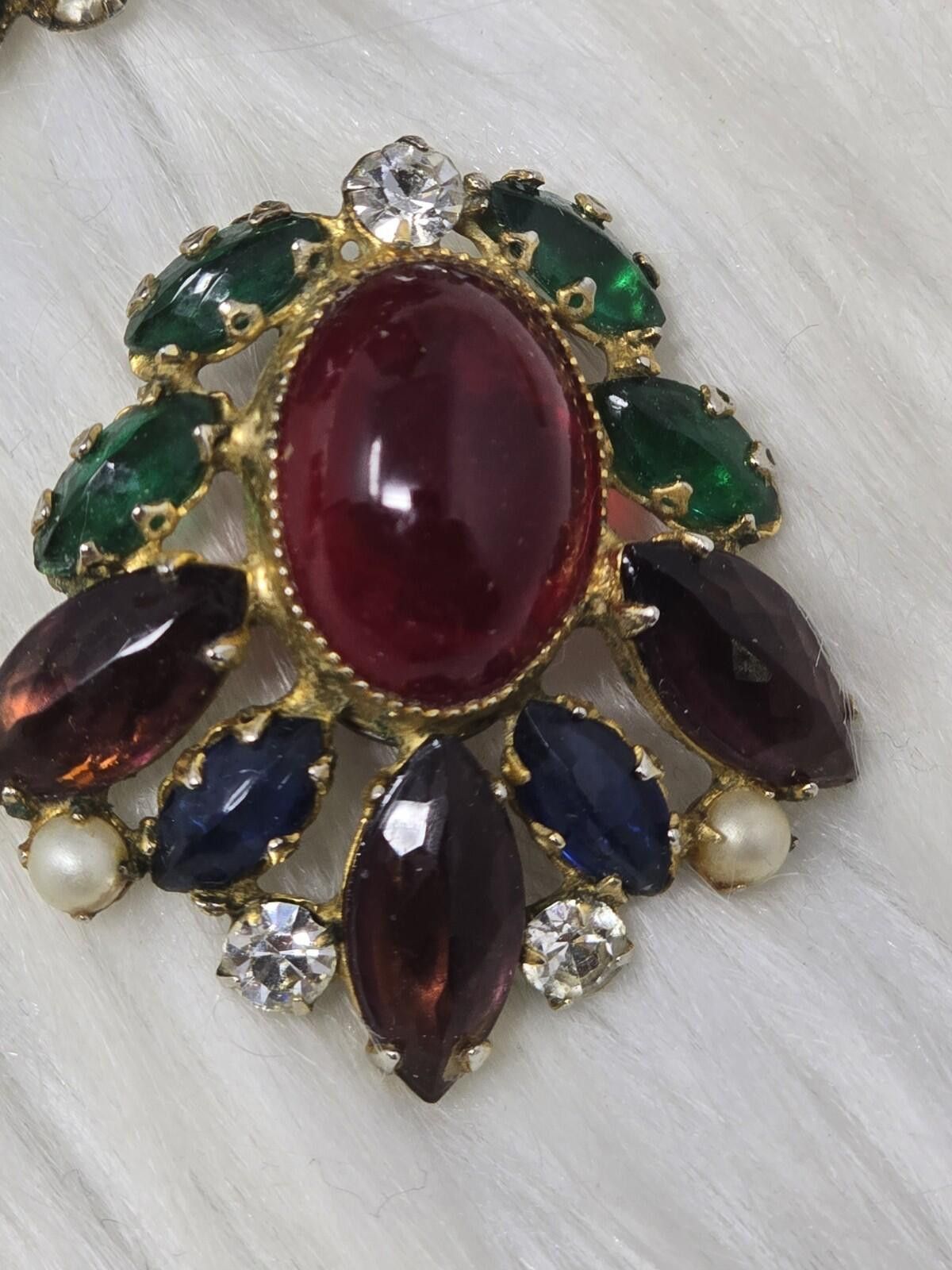 Stephan Schneider Vintage SCHREINER Domed Cabochon Brooch & Earring Set Size ONE SIZE - 5 Thumbnail