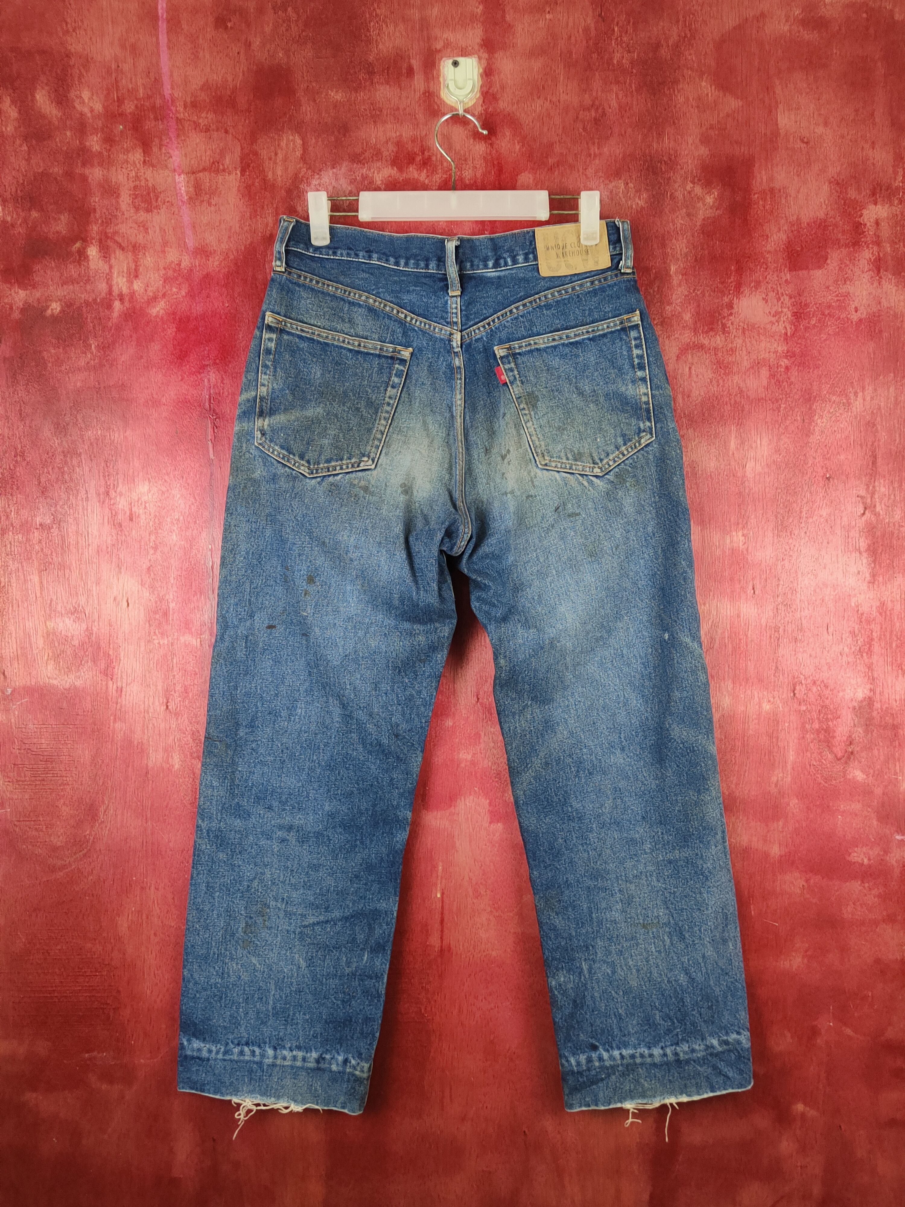 Japanese Brand UCW Dark Blue Faded Distressed Ripped Jeans #S1775 Size US 30 / EU 46 - 7 Thumbnail