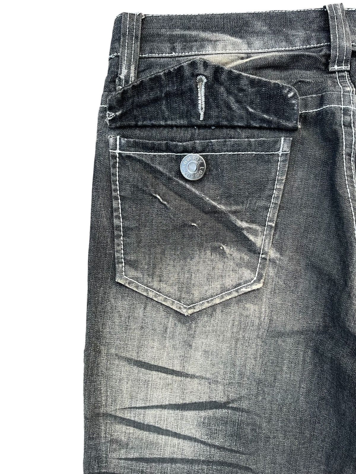 Vintage Japanese Brand Lowbox Distressed Charcoal Faded Jean