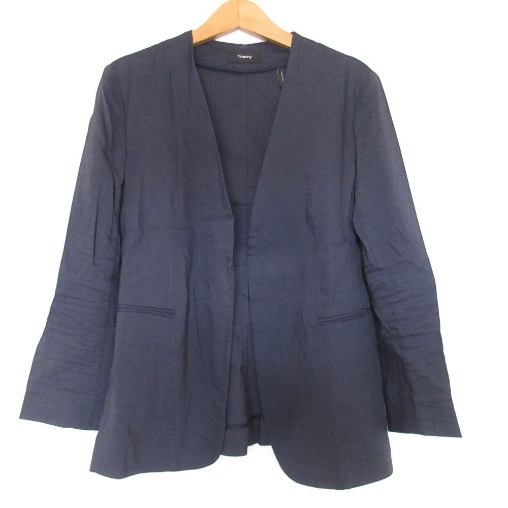 Theory Theory theory Linen Stretch Collarless Jacket Natural Material Outerwear DUTY FREE for USA Size ONE SIZE - 1 Thumbnail