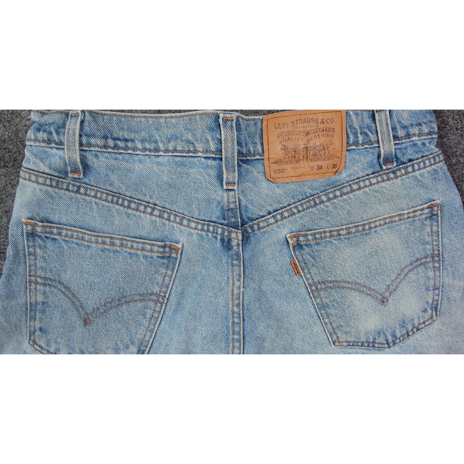 Levi's Vintage 1997 Levi's 550 Orange Tab Sun Faded Wash Denim Size US 34 / EU 50 - 11 Thumbnail