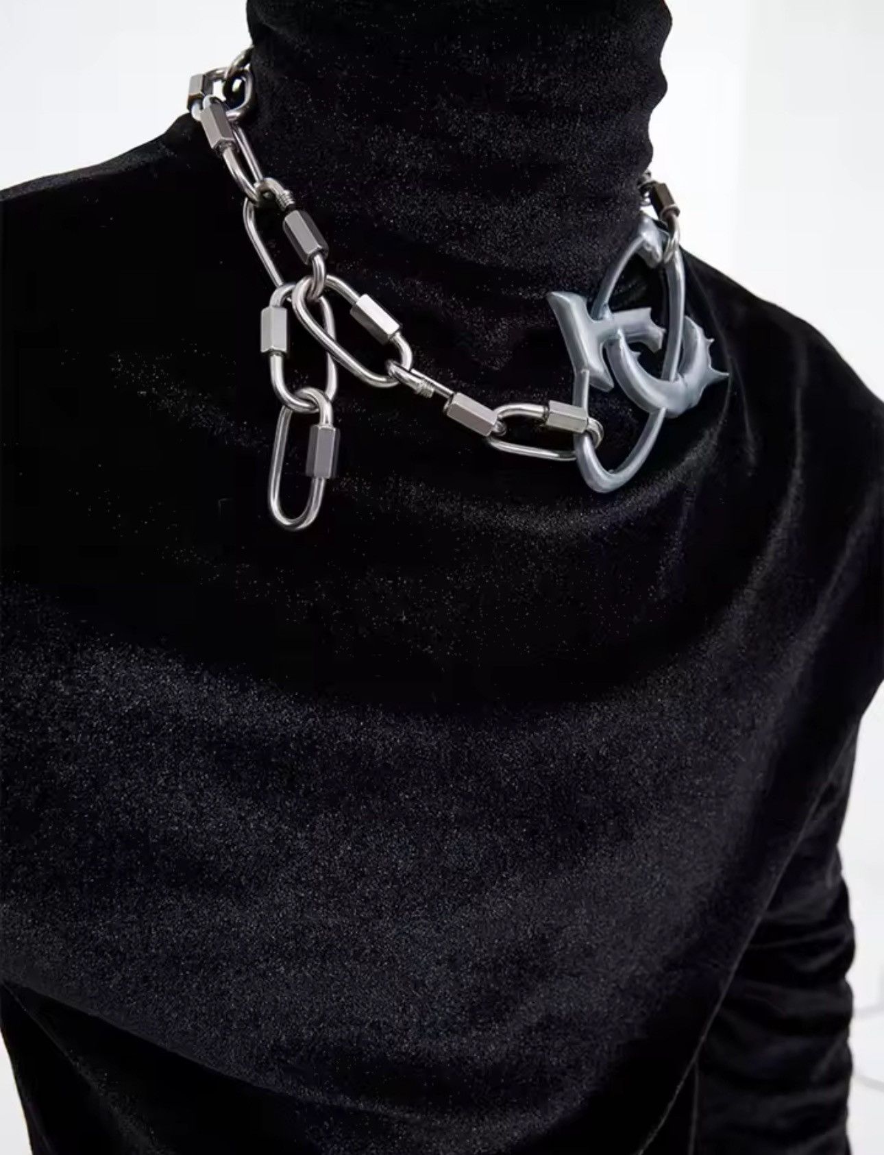 Jewelry Punk Gothic Heavy Chain Necklace for Men Size ONE SIZE - 4 Thumbnail