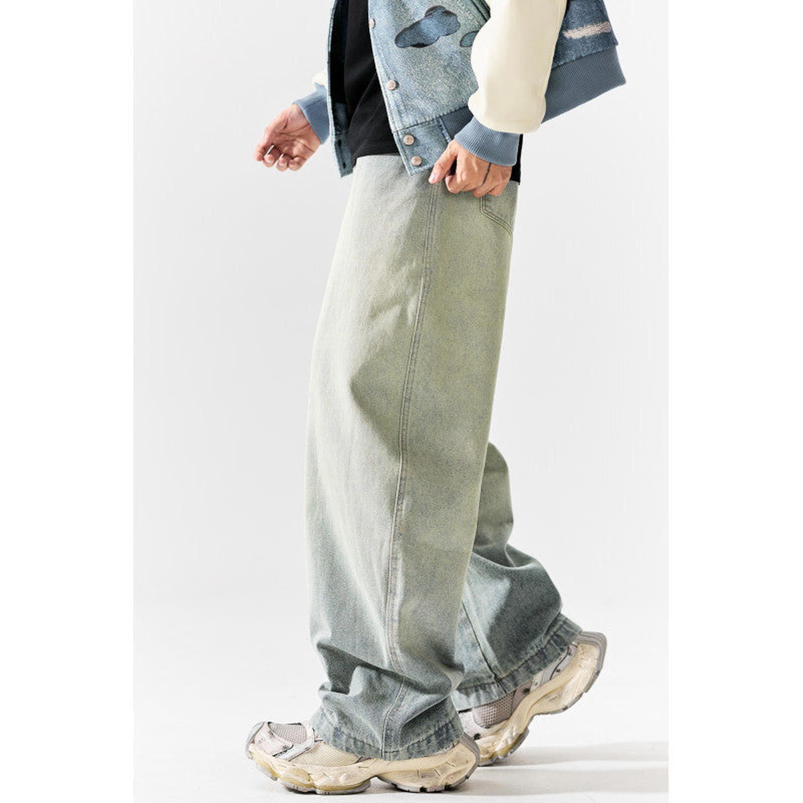 Japanese Brand Light Wash Wide Leg Denim Jeans, Baggy Fit Jeans Size US 30 / EU 46 - 4 Thumbnail