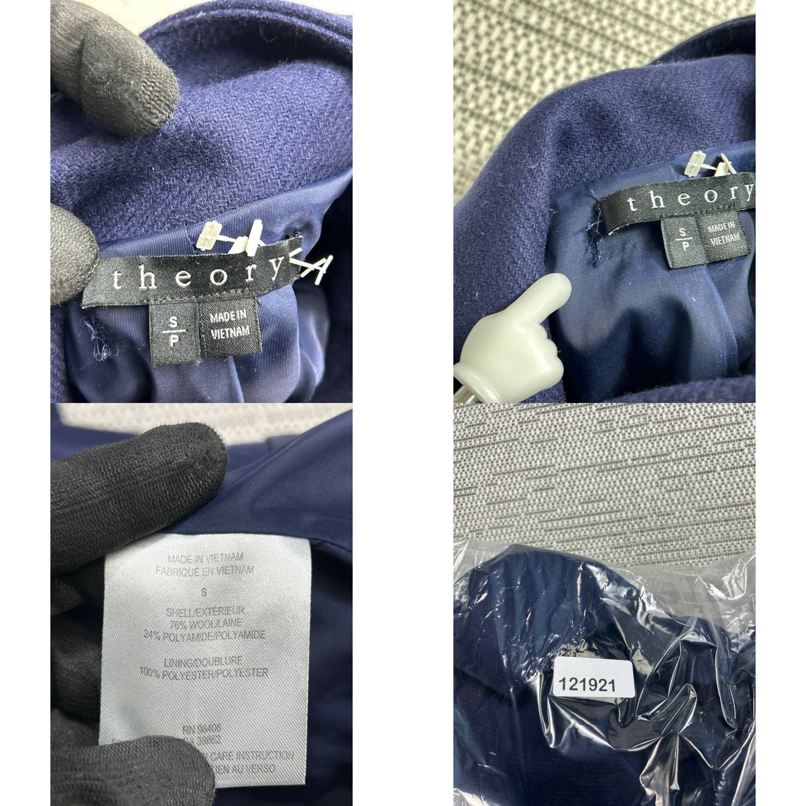 Theory Theory Belvin Overcoat Mens Small Blue Wool Blend Side Welt Pockets Funnel Neck Size US S / EU 44-46 / 1 - 8 Thumbnail