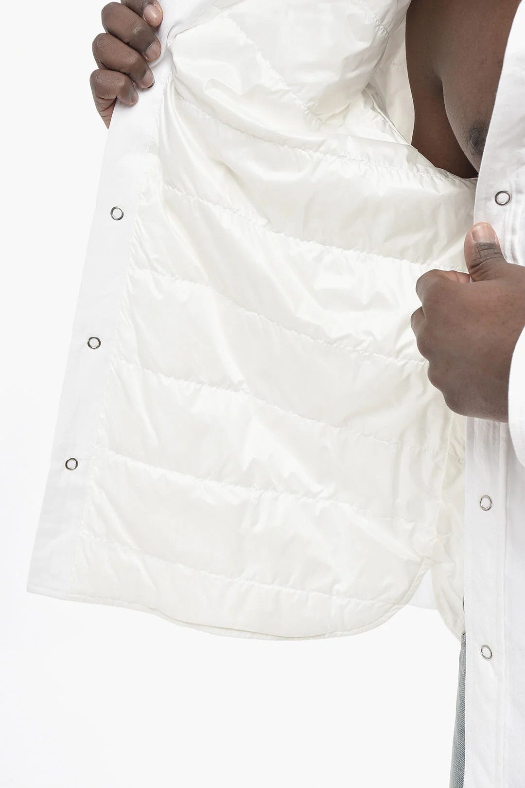 Moncler og1mm0426 Cotton Overshirt in White Size US L / EU 52-54 / 3 - 5 Thumbnail