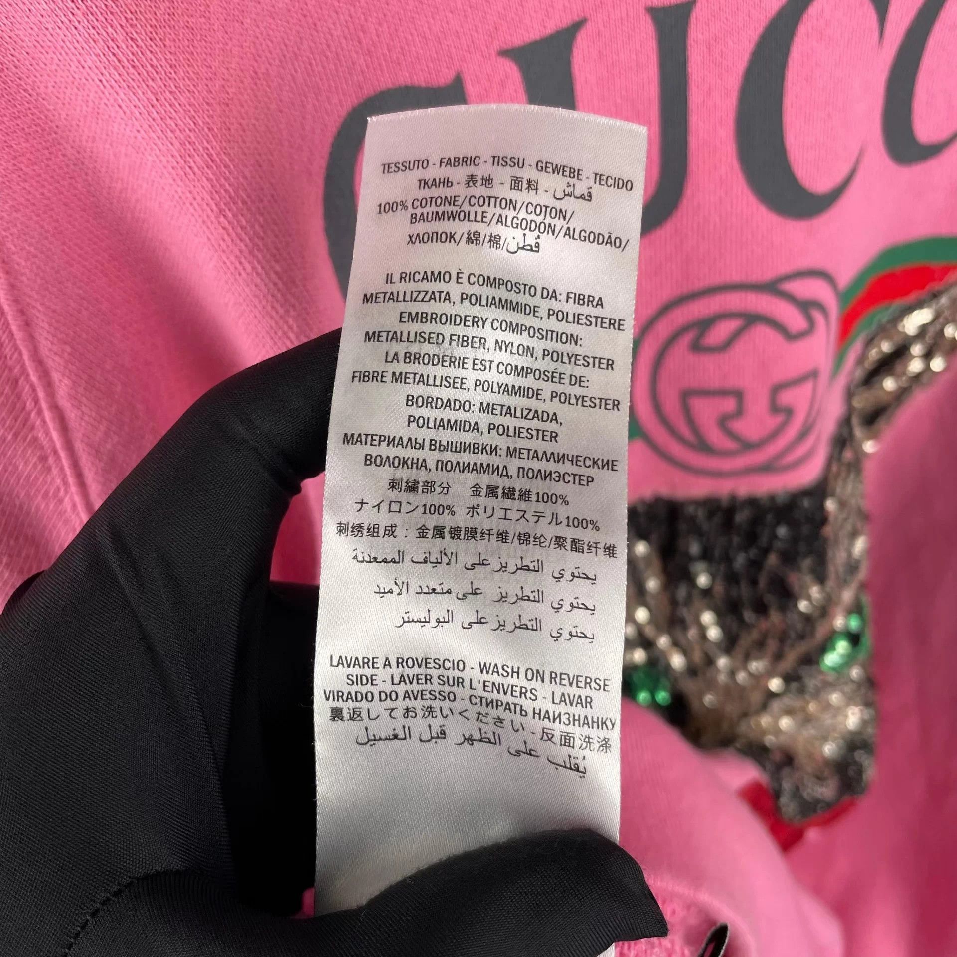 Gucci Gucci pink belted sweatshirt big face cat sequin S Size S / US 4 / IT 40 - 7 Thumbnail
