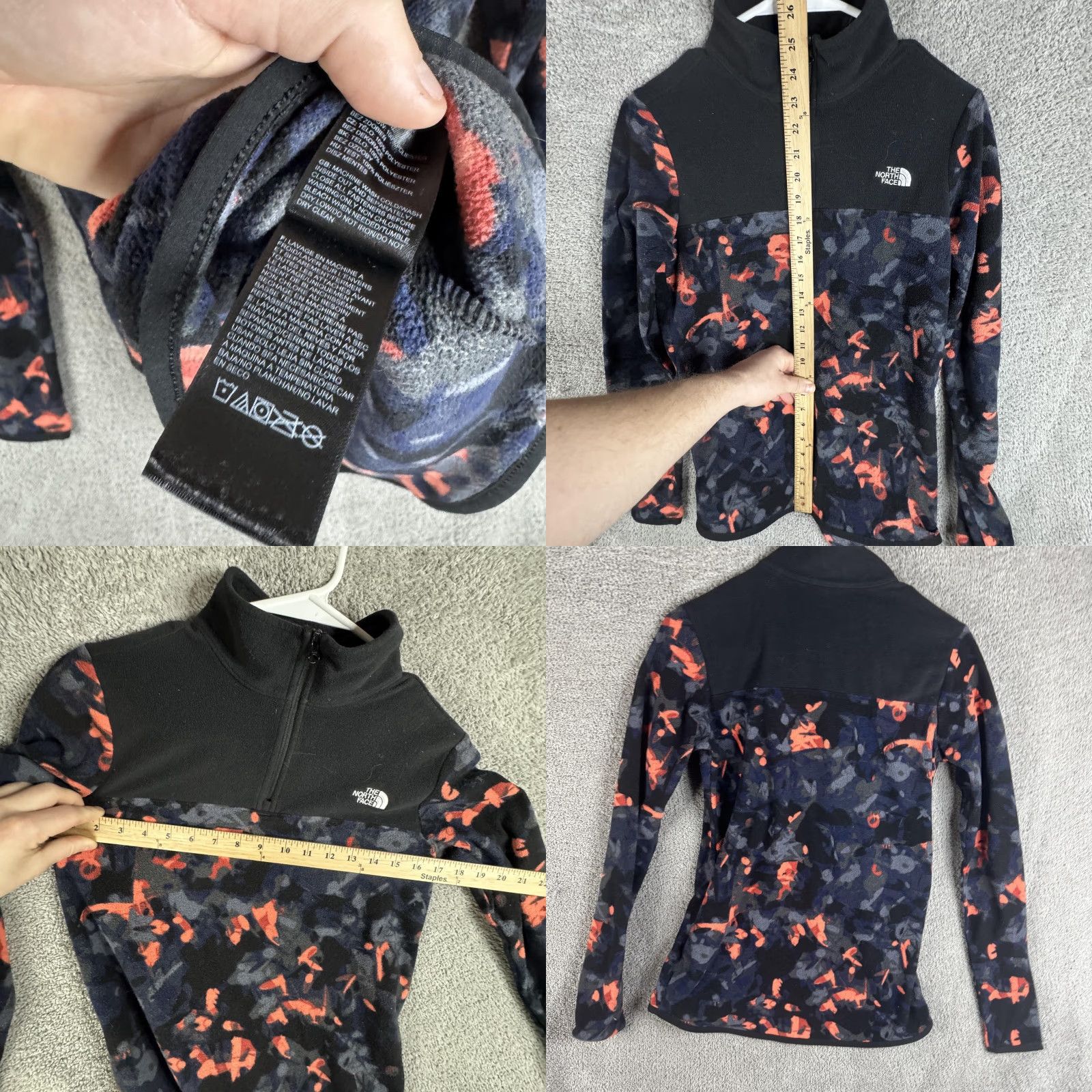 The North Face The North Face Pullover Womens Small Black Camo 1/4 Zip Fleece Hiking Outdoor Size S / US 4 / IT 40 - 8 Thumbnail