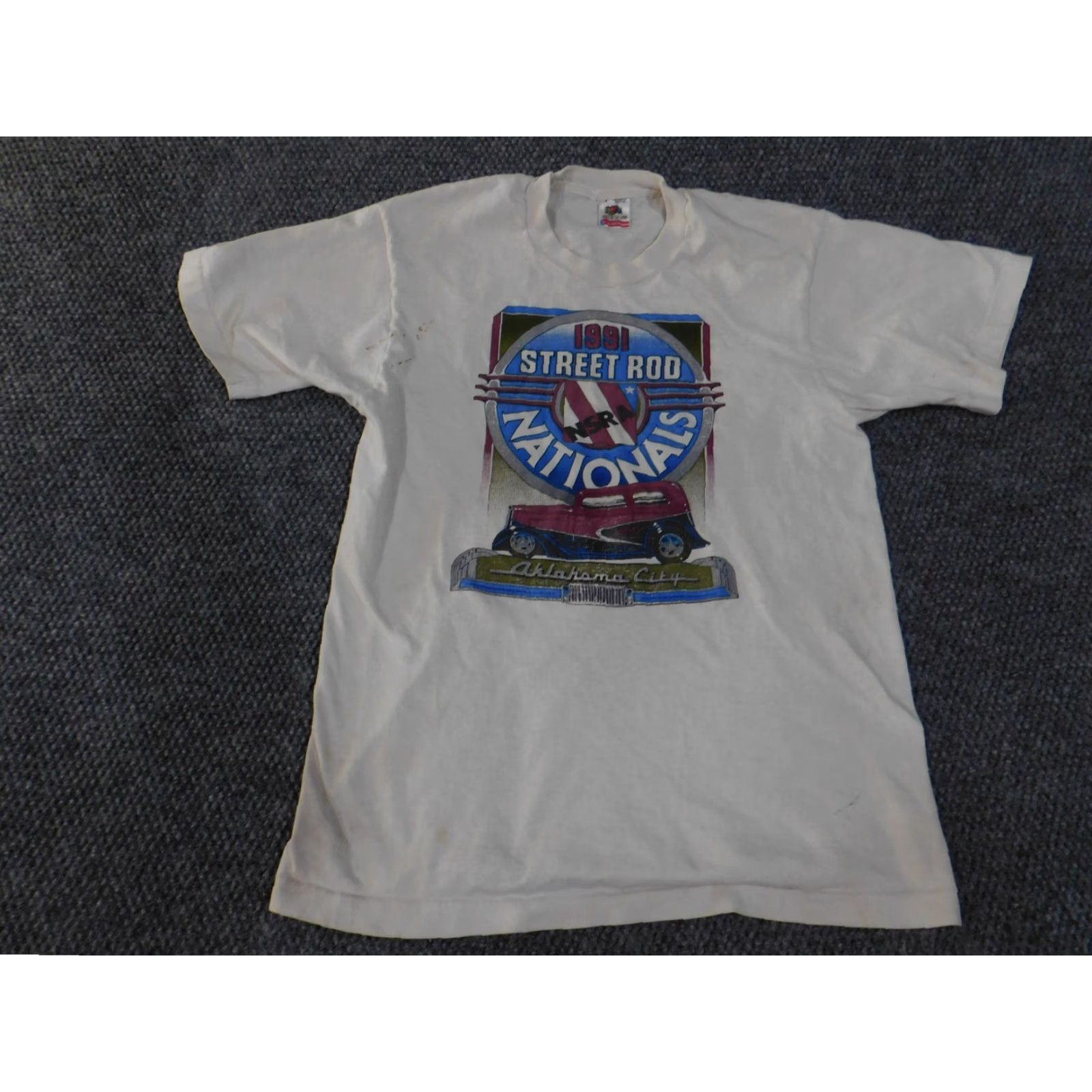 Fruit Of The Loom VINTAGE 1991 Street Rod Nationals Shirt Mens Large Oklahoma City NSRA Made USA Shirt Size US L / EU 52-54 / 3 - 4 Thumbnail