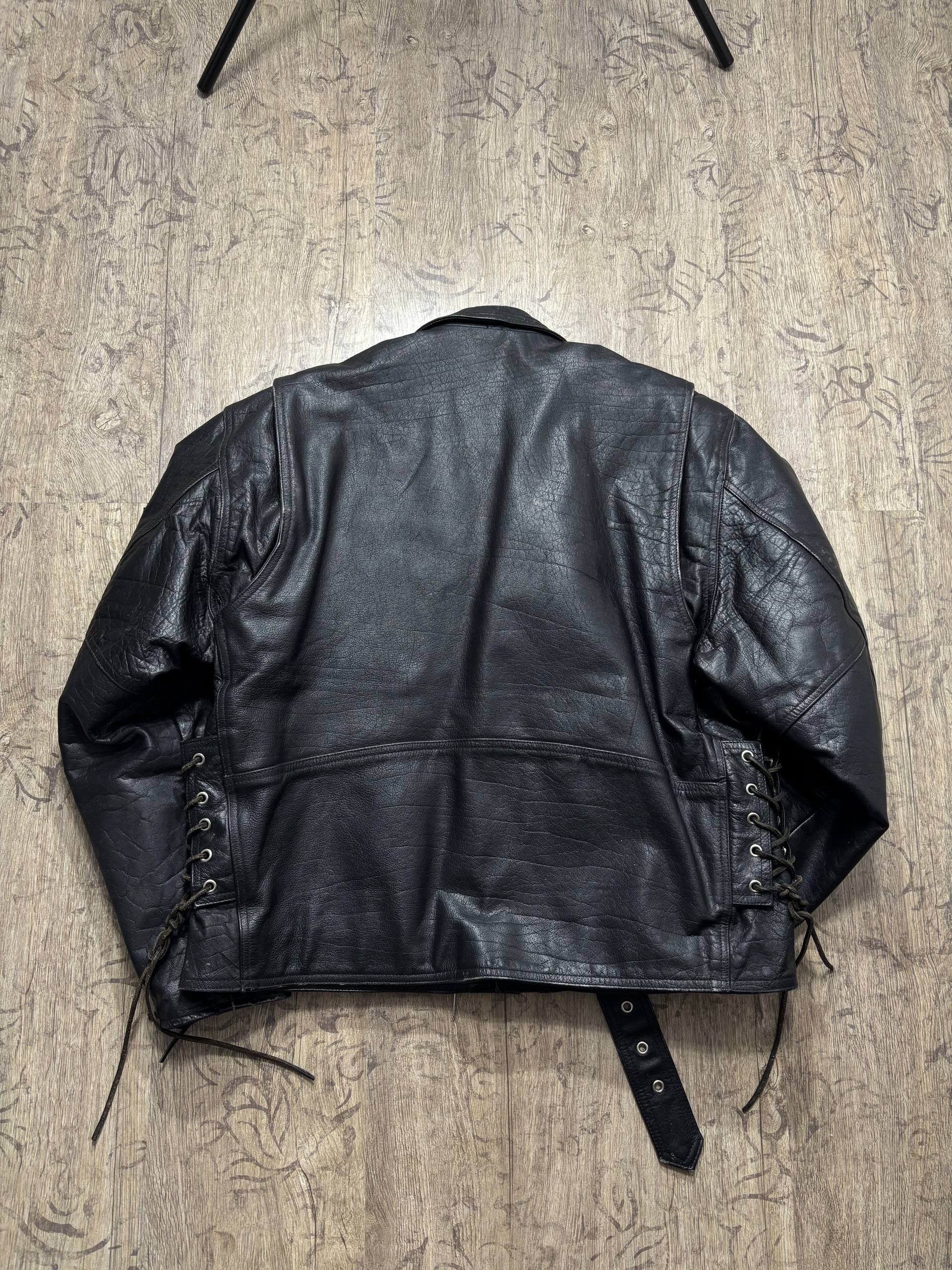 Genuine Leather Vintage USA Braid Rare Assymetrical Leather Jacket Size US XL / EU 56 / 4 - 12 Thumbnail