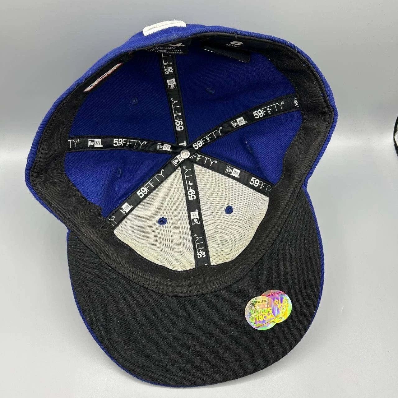 New Era Los Angeles LA Dodgers Hat Men 8 Blue World Series Fitted Size ONE SIZE - 2 Thumbnail