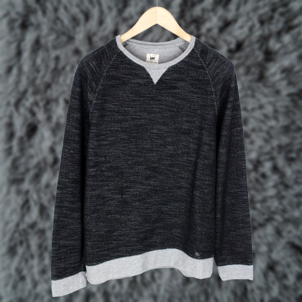Lee LEE Sweatshirt Mens M Pullover Crew Neck Long Sleeve Patterned Melange Grey Size US M / EU 48-50 / 2 - 1 Thumbnail