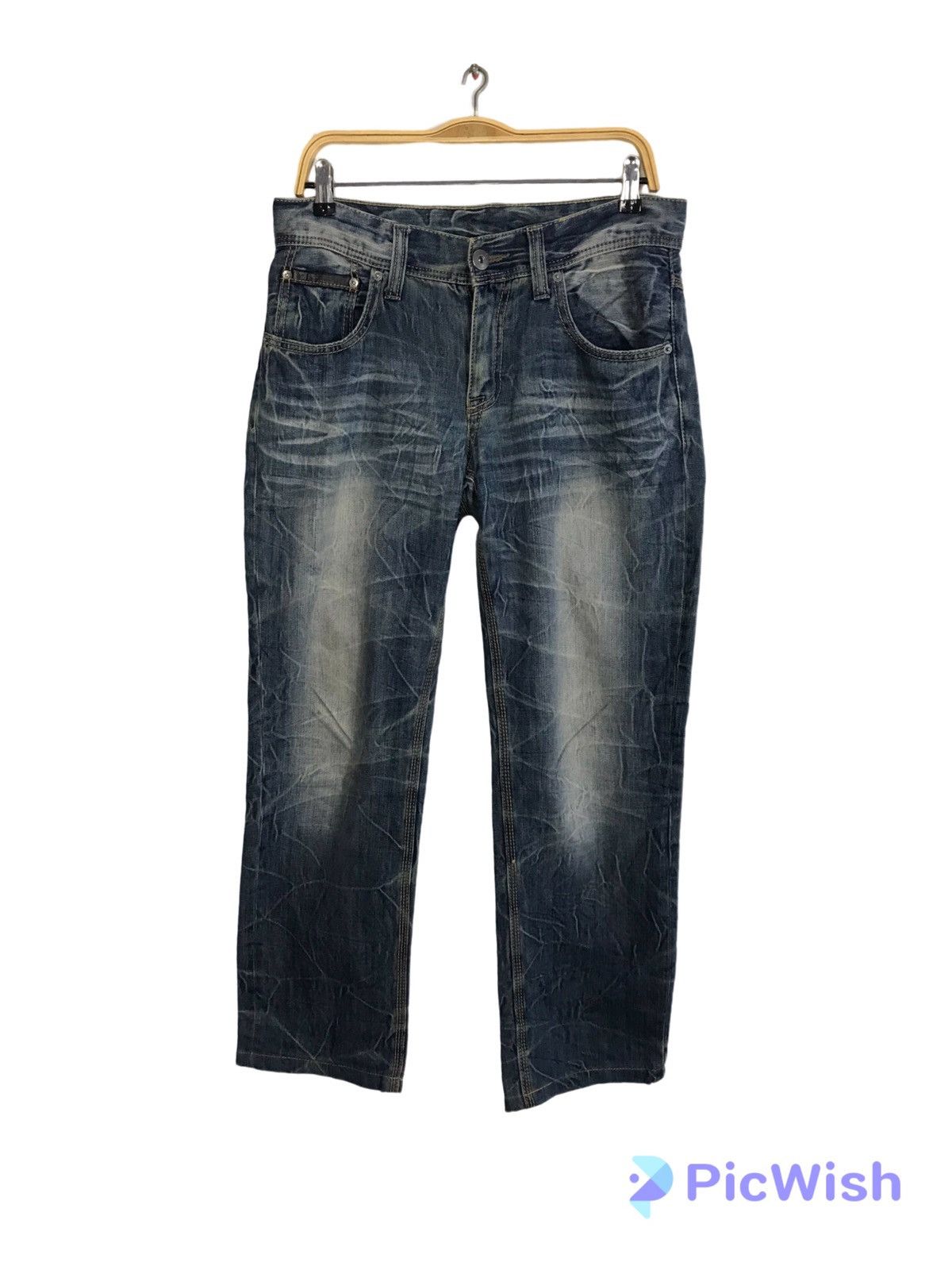 Japanese Brand Avail Garde Jean Faded Denim Straight Cut Fits Size 31 Size US 31 - 1 Thumbnail