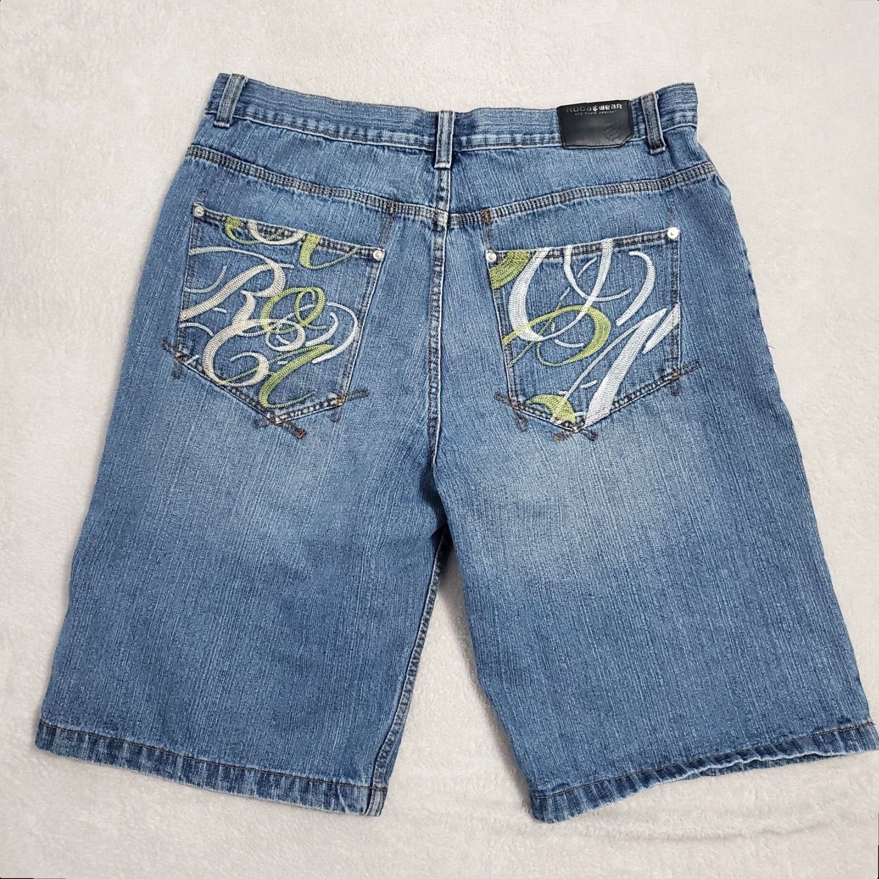 Rocawear Rocawear Jean Shorts Men 40 Embroidered Pockets Denim Baggy Hip Hop Y2K 38x12 Denim Baggy 5-Pocket Rocawear Mens Bermuda Hip Hop Y2K Size US 40 / EU 56 - 2 Thumbnail