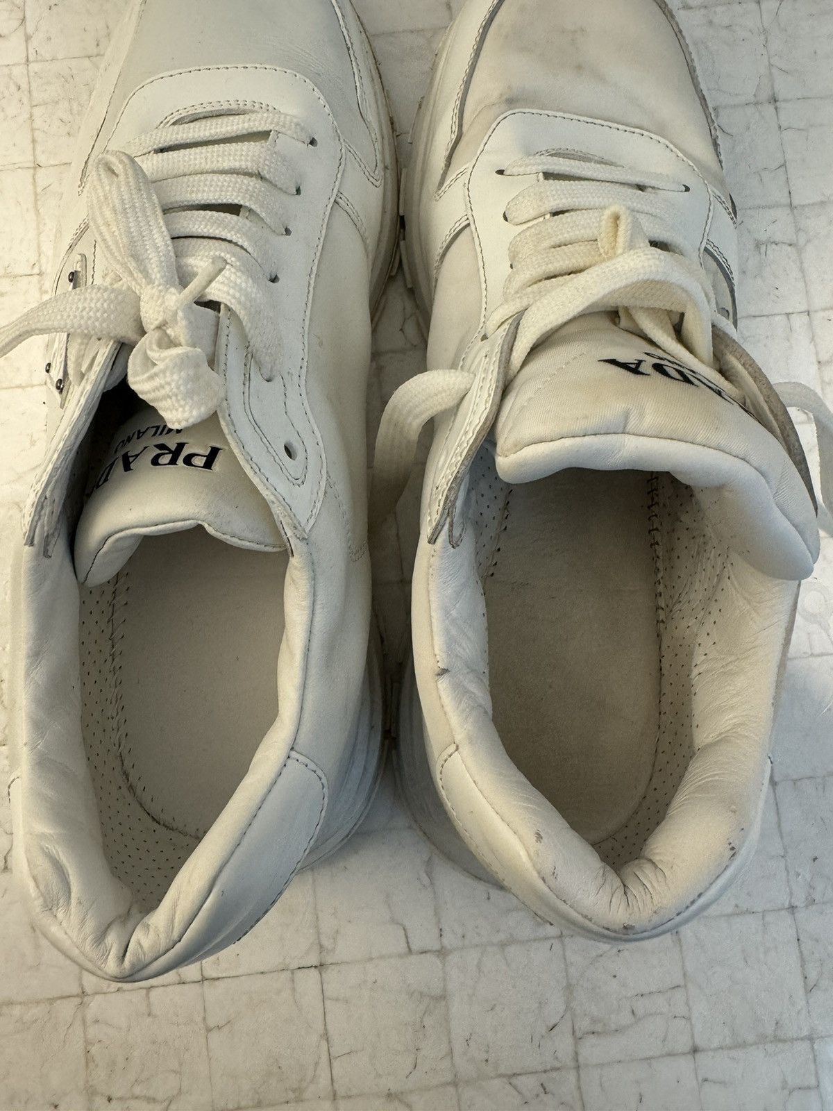 Prada Prada White Prax 01 Re-Nylon and Leather sneakers Size US 10.5 / EU 43-44 - 8 Thumbnail