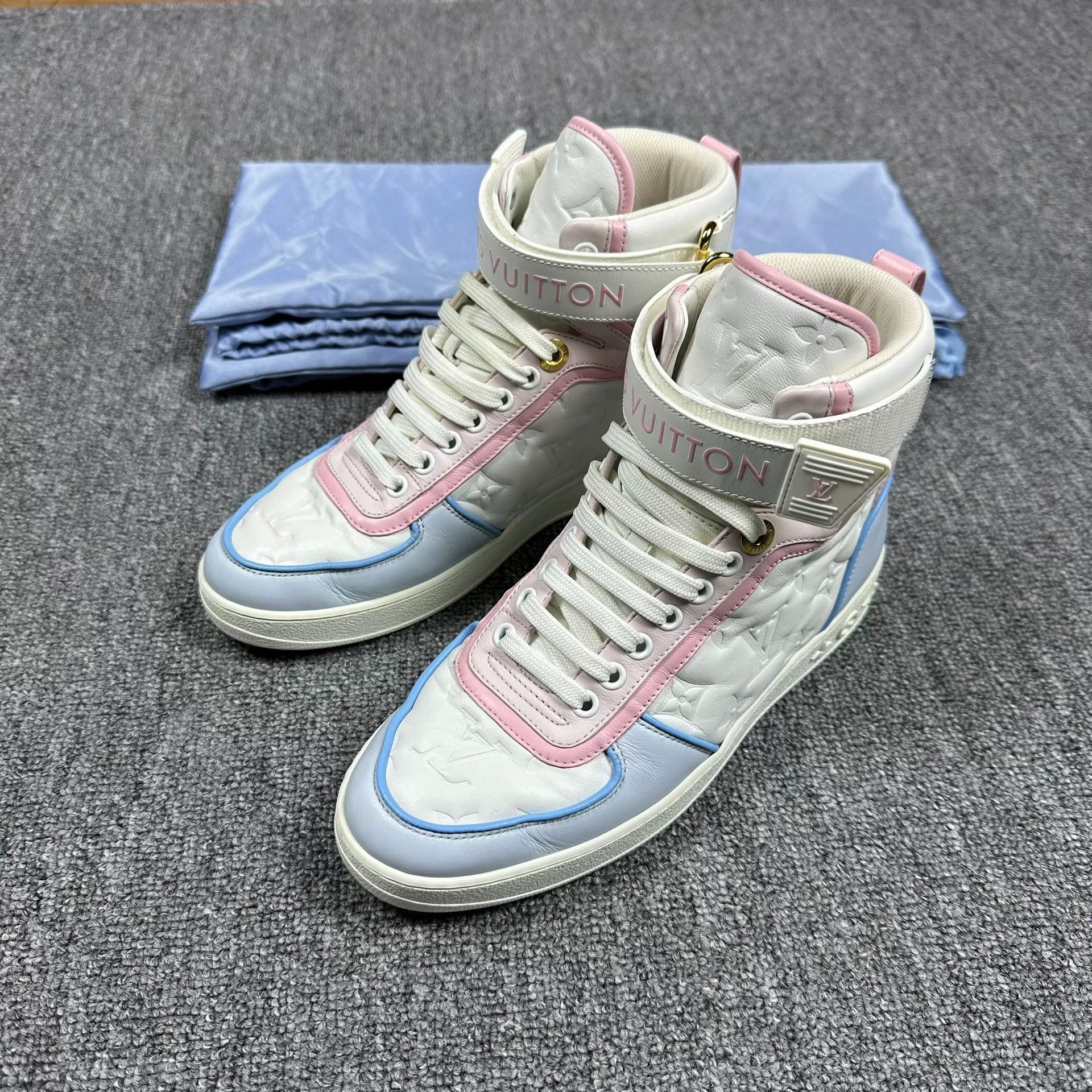Louis Vuitton LV Macaron High-Top Leather Shoes Size US 5.5 / IT 35.5 - 1 Thumbnail
