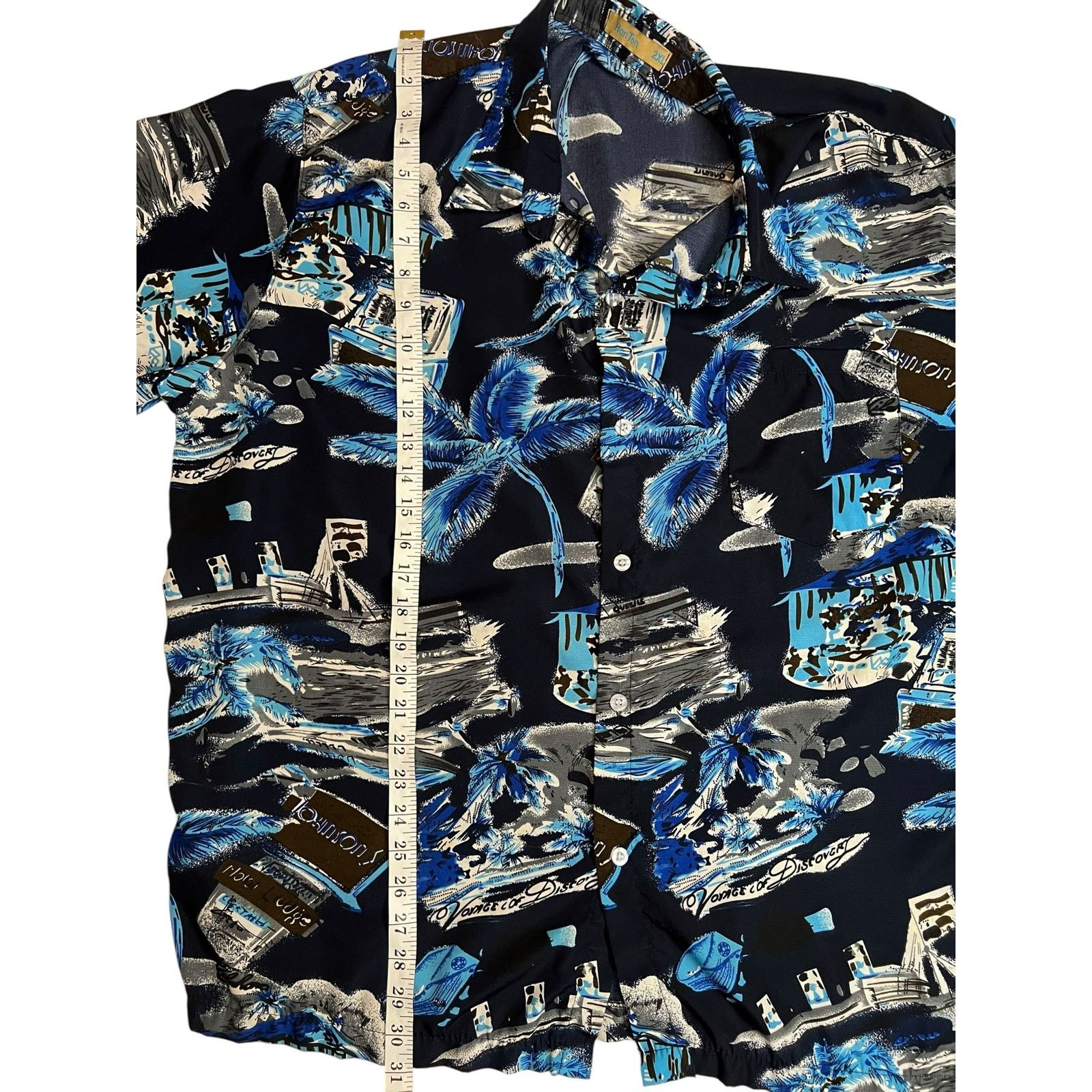Other HanTon Men’s Hawaiian Shirt 2XL Blue Palm Tree Island Aloha Size US XXL / EU 58 / 5 - 11 Thumbnail