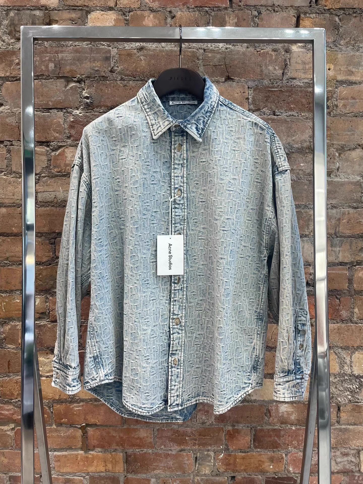 Acne Studios PIECES Auckland Washed Monogram Denim Shirt Jacket. Ｑ25 Size US M / EU 48-50 / 2 - 1 Thumbnail