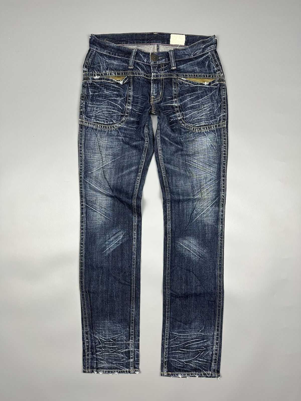 If Six Was Nine × Le Grande Bleu (L.G.B.) Vintage Special Antgauge Fourmimesure Distressed Denim Size US 31 - 1 Thumbnail