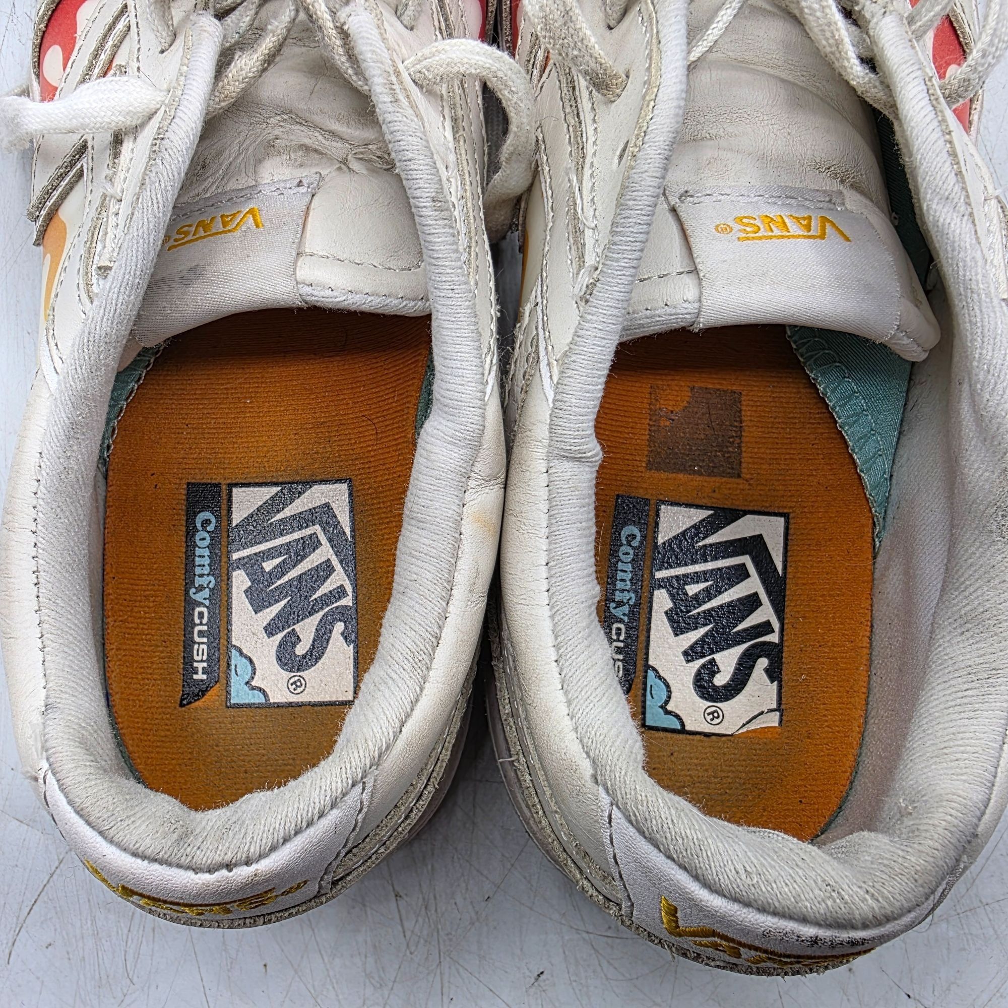 Vans vans lowland cc true white flames mens 9.5 White Red Sneaker Size US 9.5 / EU 42-43 - 6 Thumbnail