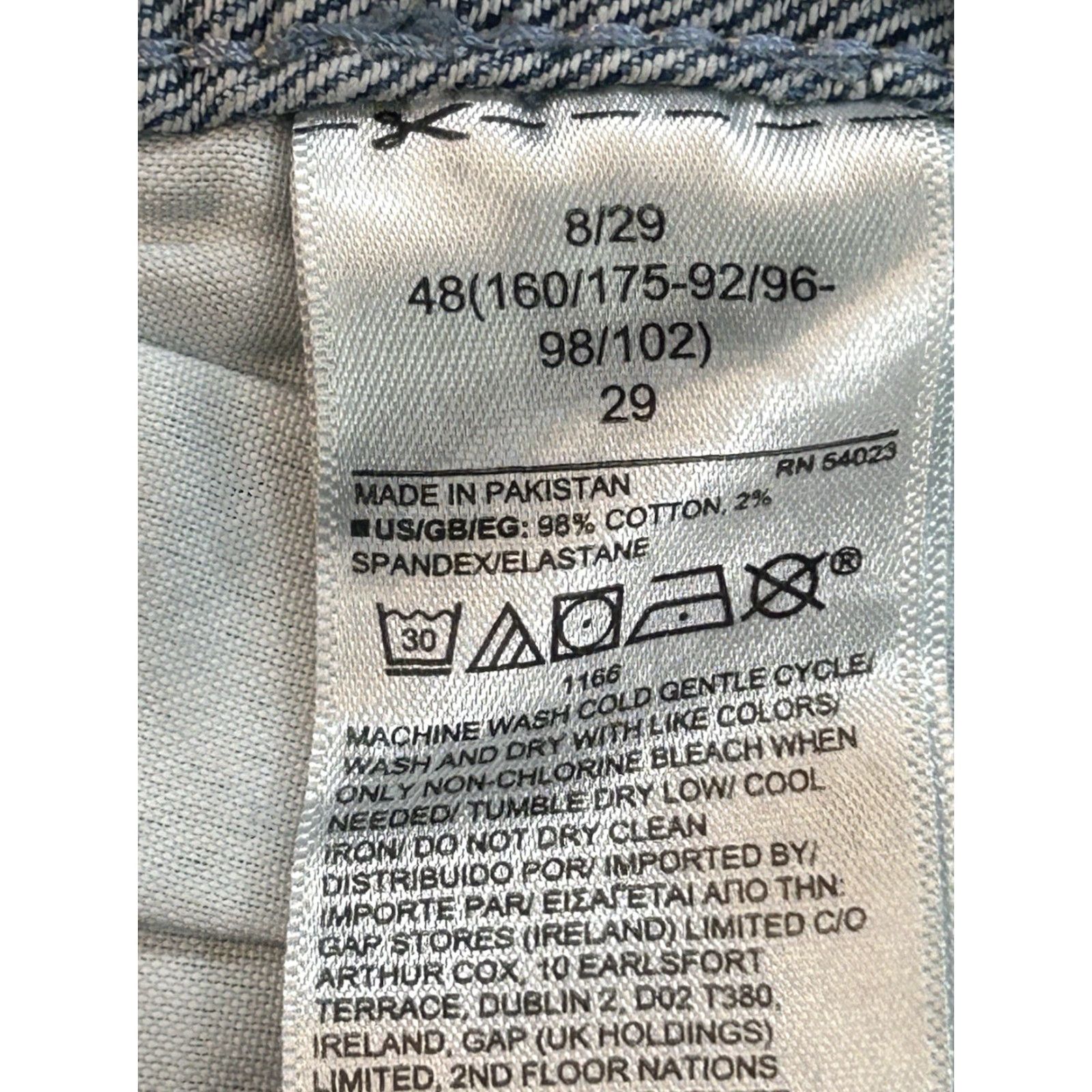 Gap Gap Jeans Womens 8/29 Light Blue High Rise Slim Stretch Denim Vintage 5-Pocket Zipper Fly 30W Inseam 26 Zip Size 30" / US 8 / IT 44 - 6 Thumbnail