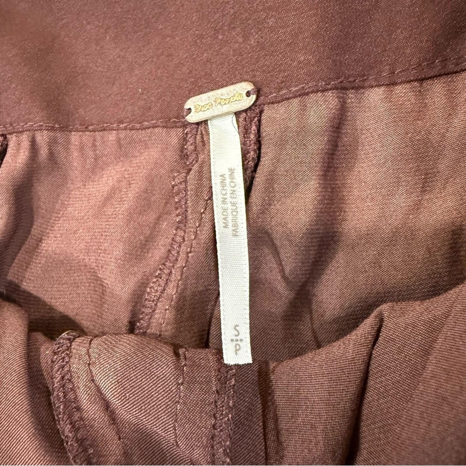Free People Free People Sateen Mini Wrap Skirt Women’s Small Chocolate Size 27" / US 4 / IT 40 - 4 Thumbnail