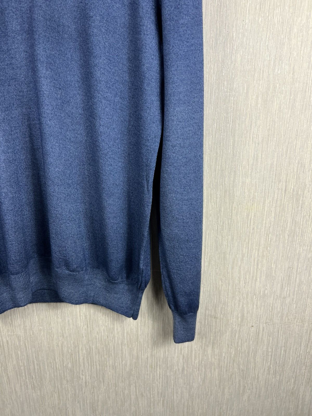 Gran Sasso Gran Sasso virgin wool merino quarter half zip sweater navy Size US L / EU 52-54 / 3 - 6 Thumbnail