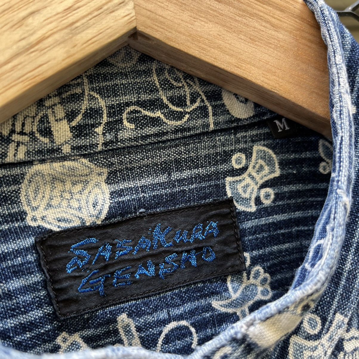 Iron Heart Japanese Sasakura Gensho Denim Band Mandarin Collar Shirt Size US M / EU 48-50 / 2 - 6 Thumbnail