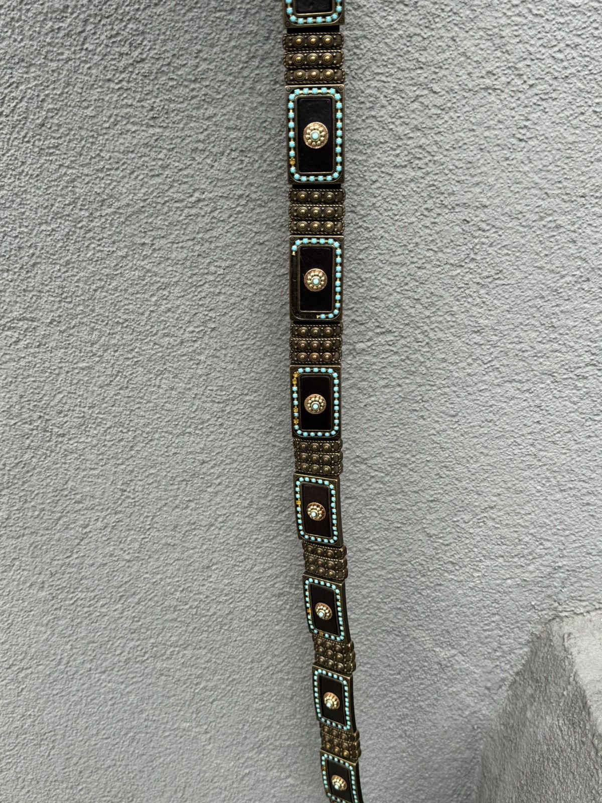 Vintage Nanni Metal/Leather Italy Avant-Garde Belt Size ONE SIZE - 3 Thumbnail