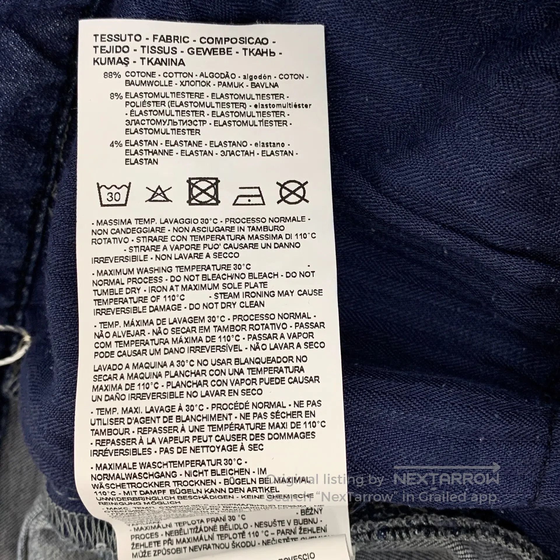 Armani Armani Dark Blue Cotton Washed Denim Trousers| Size US 29 - 9 Thumbnail