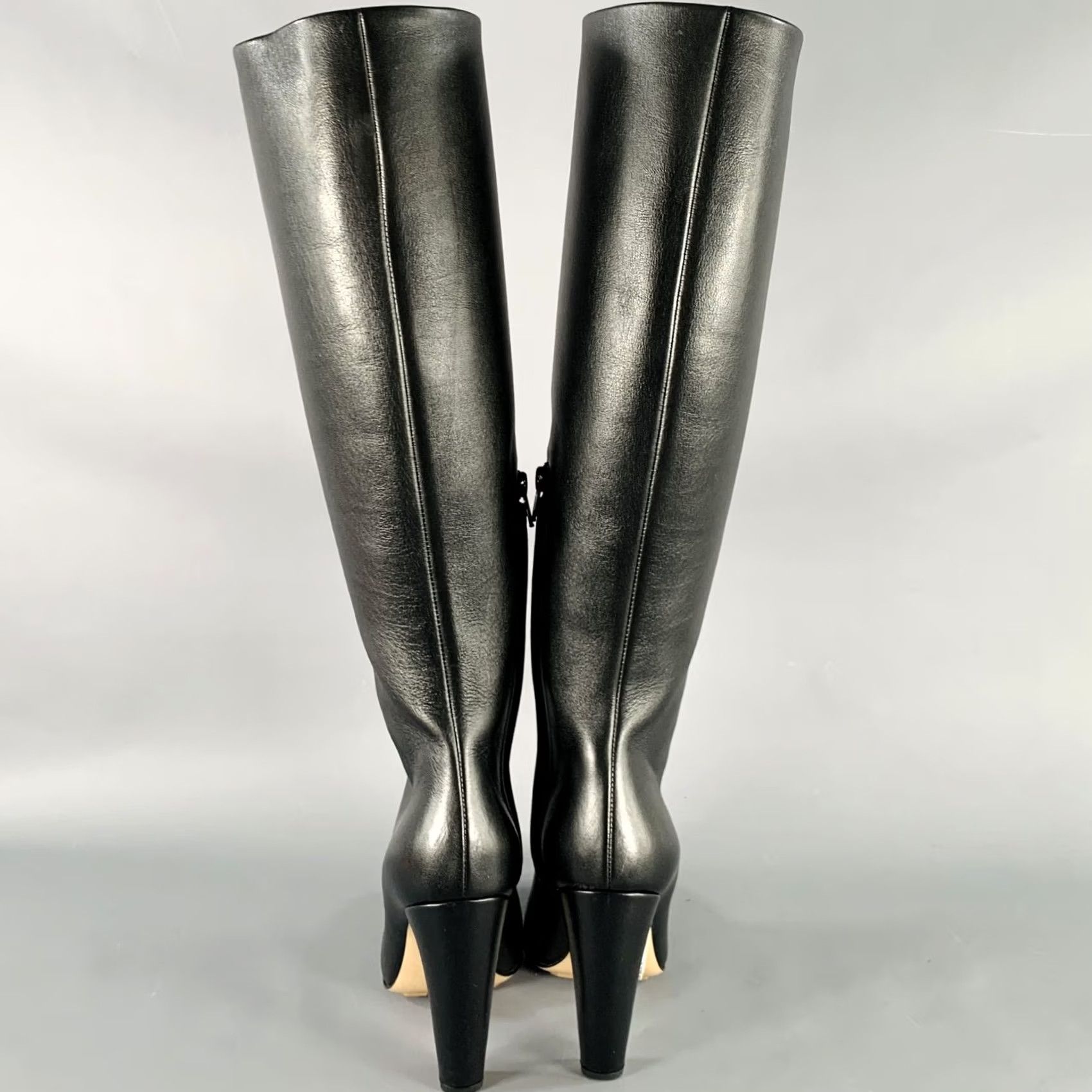 Bottega Veneta BOTTEGA VENETA Boots Fall 2022 Size 8 Black Leather Side Zipper Boots Womens 8 Black Leather Knee High Side Zipper Falls 2022 Size US 8 / IT 38 - 3 Thumbnail