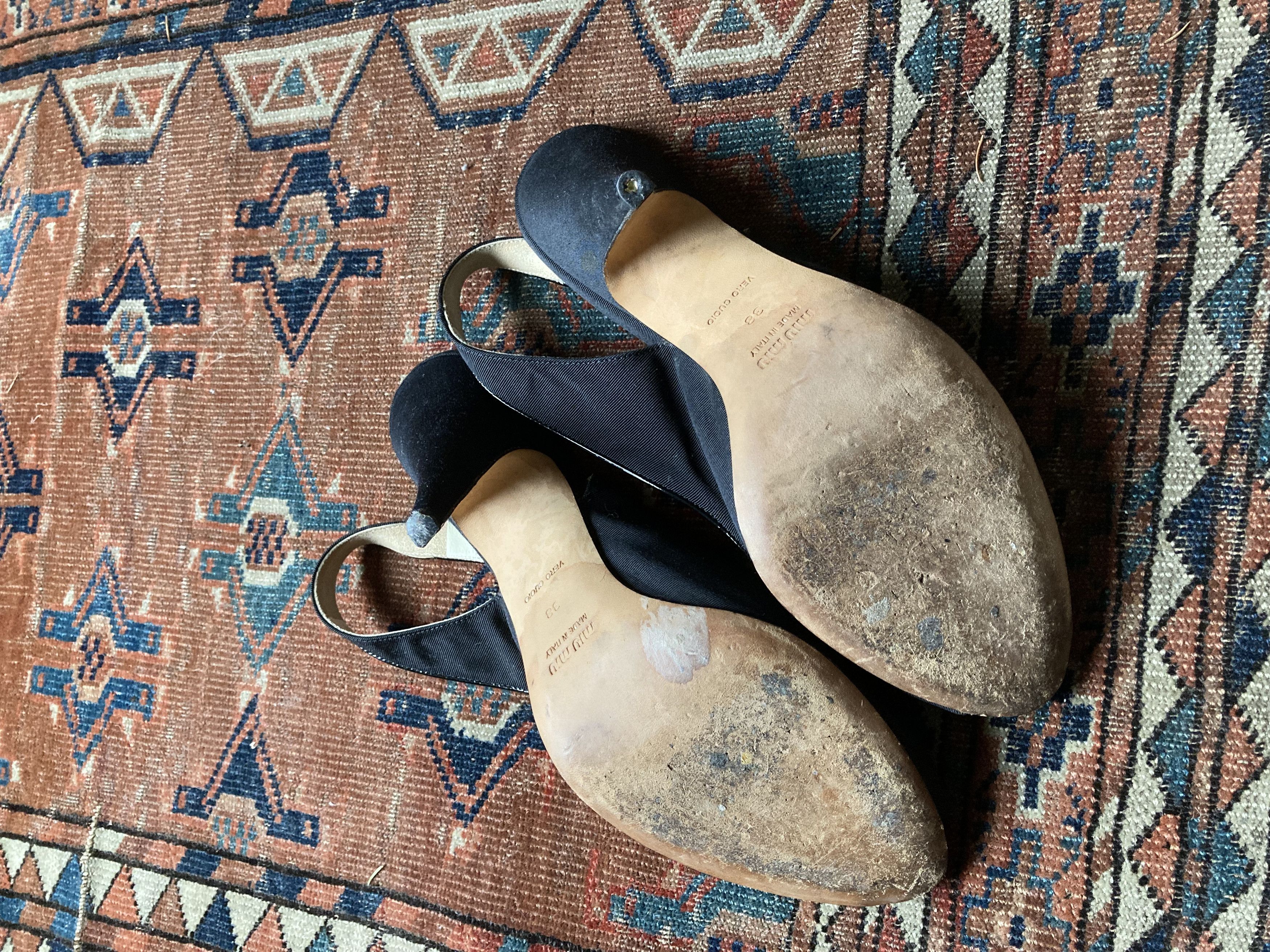 Miu Miu Miu Miu black sling back heels Size US 8 / IT 38 - 3 Thumbnail