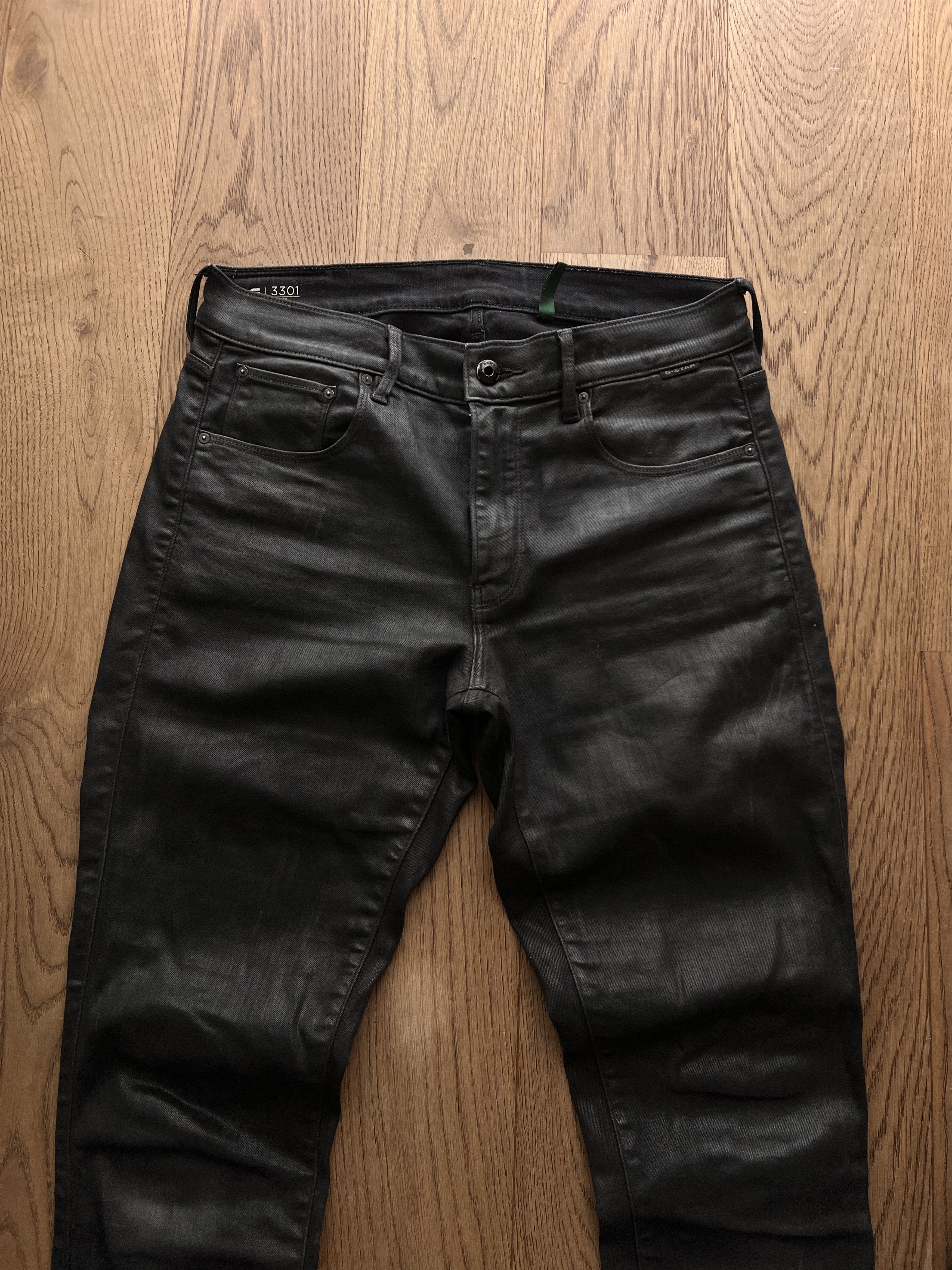 G-Star Sick G Star RAW 3301 faux leather pants waxed stretch skinny Size US 30 / EU 46 - 8 Thumbnail